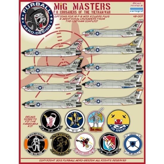 Decals for 1/48 Mig Masters: F-8 Crusaders of the Vietnam War Decals for 1/48 Mig Masters: F-8 Crusaders of the Vietnam War