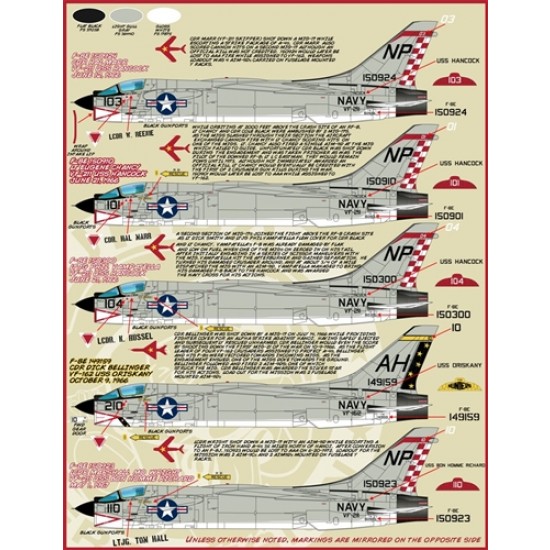 Decals for 1/48 Mig Masters: F-8 Crusaders of the Vietnam War Decals for 1/48 Mig Masters: F-8 Crusaders of the Vietnam War