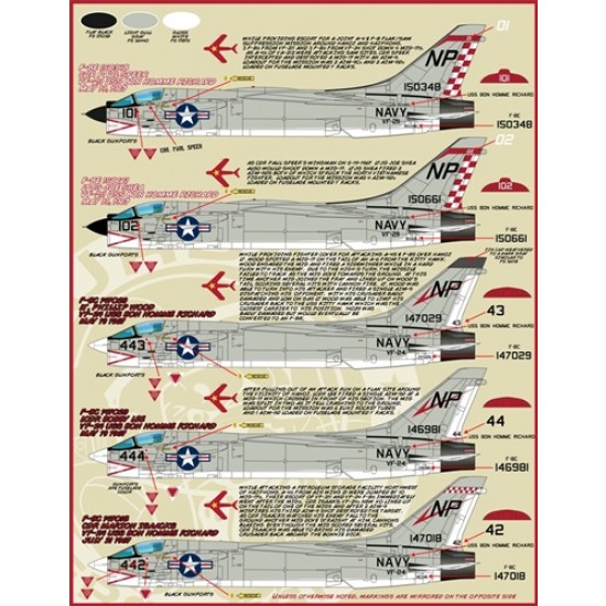 Decals for 1/48 Mig Masters: F-8 Crusaders of the Vietnam War Decals for 1/48 Mig Masters: F-8 Crusaders of the Vietnam War