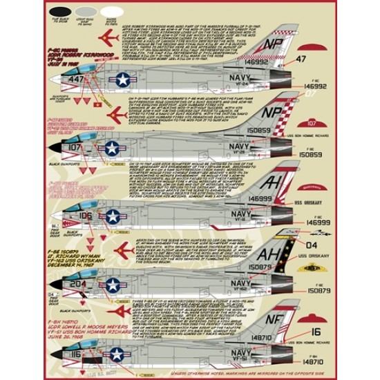 Decals for 1/48 Mig Masters: F-8 Crusaders of the Vietnam War Decals for 1/48 Mig Masters: F-8 Crusaders of the Vietnam War