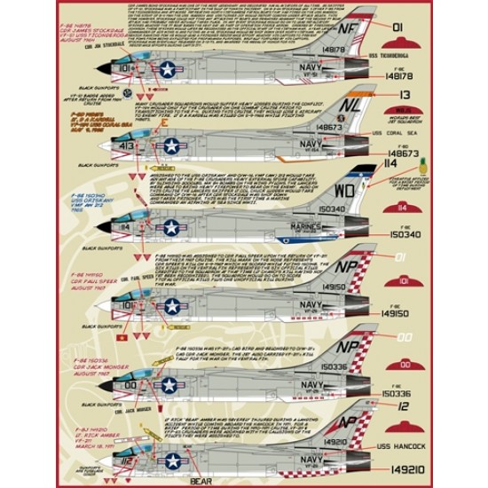 Decals for 1/48 Mig Masters: F-8 Crusaders of the Vietnam War Decals for 1/48 Mig Masters: F-8 Crusaders of the Vietnam War