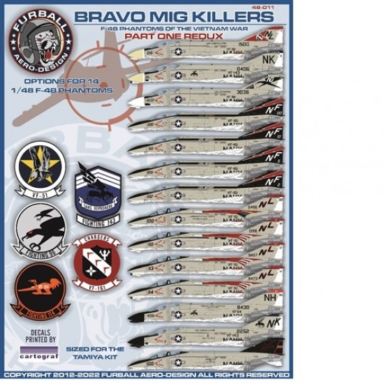 1/48 Vietnam War Bravo MIG KILLERS Part I (REDUX) Decals for Tamiya kits 1/48 Vietnam War Bravo MIG KILLERS Part I (REDUX) Decals for Tamiya kits