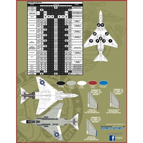 Decals for 1/48 USMC F-4B/J Rhinos Decals for 1/48 USMC F-4B/J Rhinos