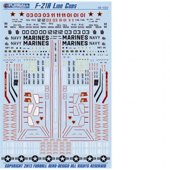 1/48 USN/USMC F-21A Lion Cubs Aggressors Decals for Kinetic kits 1/48 USN/USMC F-21A Lion Cubs Aggressors Decals for Kinetic kits