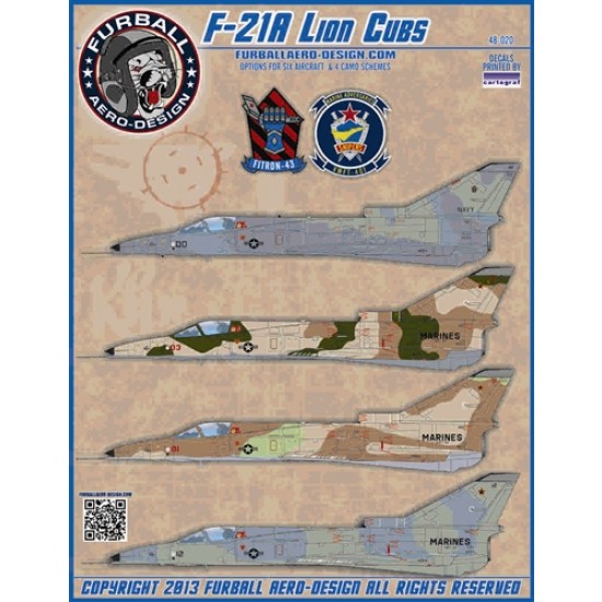 1/48 USN/USMC F-21A Lion Cubs Aggressors Decals for Kinetic kits 1/48 USN/USMC F-21A Lion Cubs Aggressors Decals for Kinetic kits