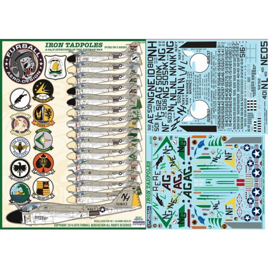 1/48 Iron Tadpoles: A-6A/B Intruders of the Vietnam War Decals for Hobby Boss kits 1/48 Iron Tadpoles: A-6A/B Intruders of the Vietnam War Decals for Hobby Boss kits