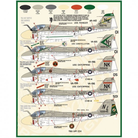 1/48 Iron Tadpoles: A-6A/B Intruders of the Vietnam War Decals for Hobby Boss kits 1/48 Iron Tadpoles: A-6A/B Intruders of the Vietnam War Decals for Hobby Boss kits
