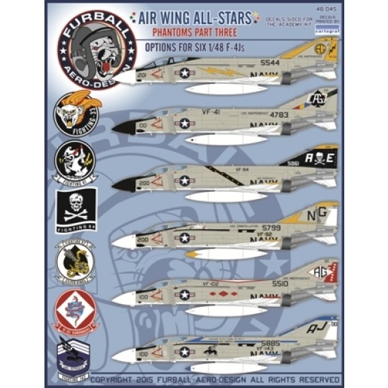 1/48 Air Wing All-Stars: Phantoms Part 3 Decals for Academy kits