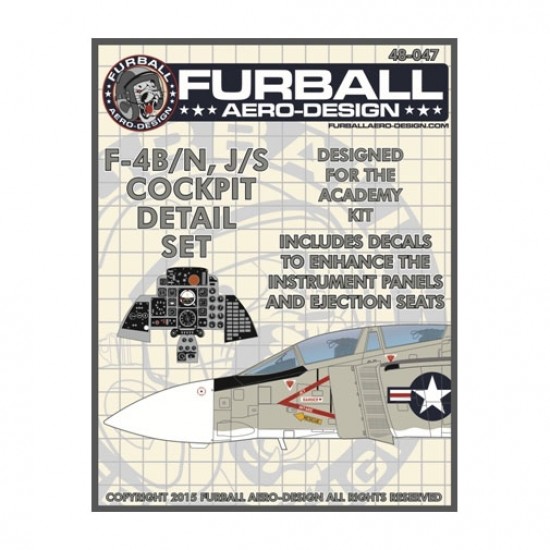 1/48 McDonnell Douglas F-4B/N, J/S Cockpit Decals Set for Academy kits 1/48 McDonnell Douglas F-4B/N, J/S Cockpit Decals Set for Academy kits