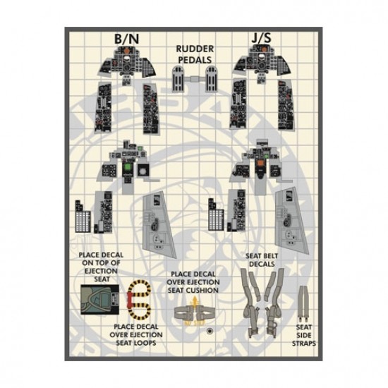 1/48 McDonnell Douglas F-4B/N, J/S Cockpit Decals Set for Academy kits 1/48 McDonnell Douglas F-4B/N, J/S Cockpit Decals Set for Academy kits