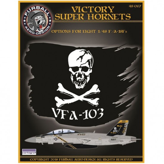Decals for 1/48 F/A-18F Victory Super Hornets VFA-103 75th Anniversary CAG Jet Decals for 1/48 F/A-18F Victory Super Hornets VFA-103 75th Anniversary CAG Jet