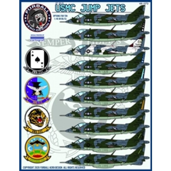 1/48 AV-8A/C USMC Jump Jets Decals for Kinetic/Monogram kits 1/48 AV-8A/C USMC Jump Jets Decals for Kinetic/Monogram kits