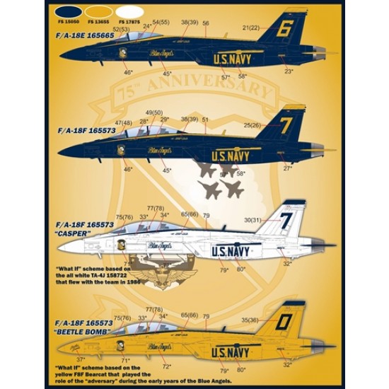 Decals for 1/48 US Navy F/A-18E/F Flight Demo Team 2021 Decals for 1/48 US Navy F/A-18E/F Flight Demo Team 2021