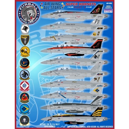 Decals for 1/48 Air Wing All-Stars Super Hornets PT V Decals for 1/48 Air Wing All-Stars Super Hornets PT V