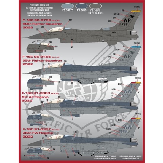 Decals for 1/48 PACAF F-16 Viper Demo Decals for 1/48 PACAF F-16 Viper Demo