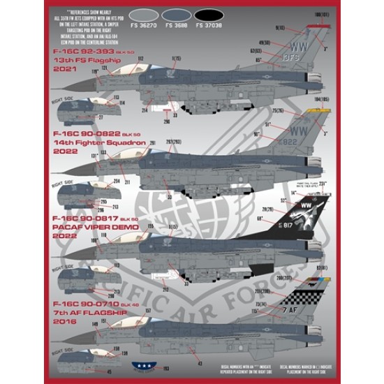 Decals for 1/48 PACAF F-16 Viper Demo Decals for 1/48 PACAF F-16 Viper Demo