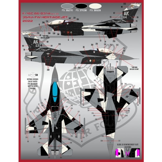 Decals for 1/48 PACAF F-16 Viper Demo Decals for 1/48 PACAF F-16 Viper Demo