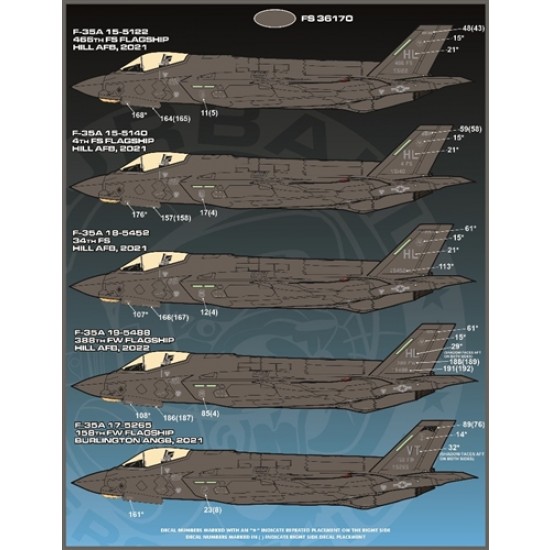 Decals for 1/48 F-35A Lightning II Anthology Part 4 Decals for 1/48 F-35A Lightning II Anthology Part 4