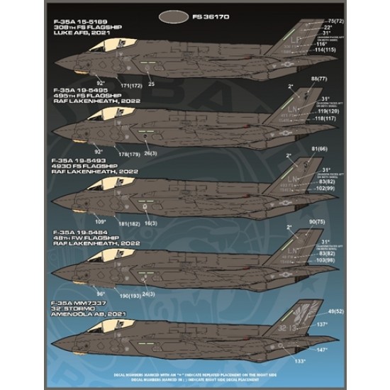 Decals for 1/48 F-35A Lightning II Anthology Part 4 Decals for 1/48 F-35A Lightning II Anthology Part 4