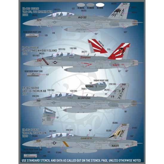 Decals for 1/48 Boeing EA-18G Growler Anthology PART IV Decals for 1/48 Boeing EA-18G Growler Anthology PART IV