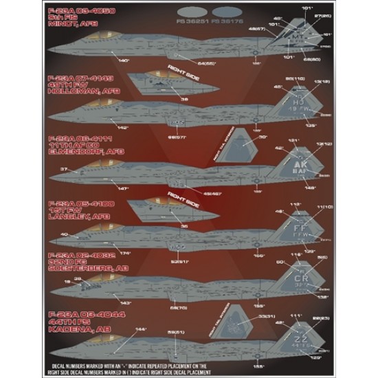 1/48 YF/F-23 Black Widows Decals for 2 Complete Jets 1/48 YF/F-23 Black Widows Decals for 2 Complete Jets