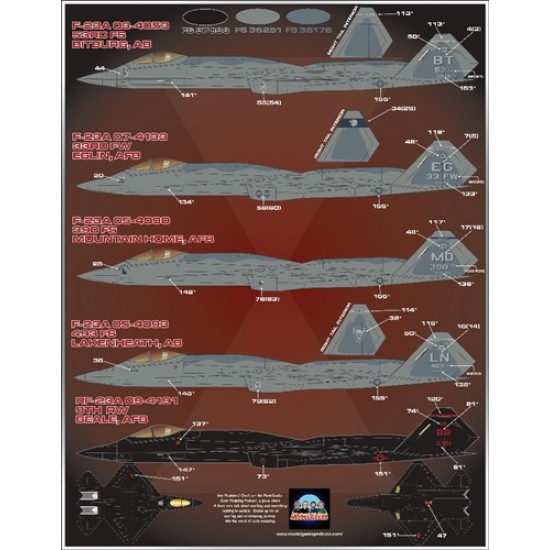 1/48 YF/F-23 Black Widows Decals for 2 Complete Jets 1/48 YF/F-23 Black Widows Decals for 2 Complete Jets