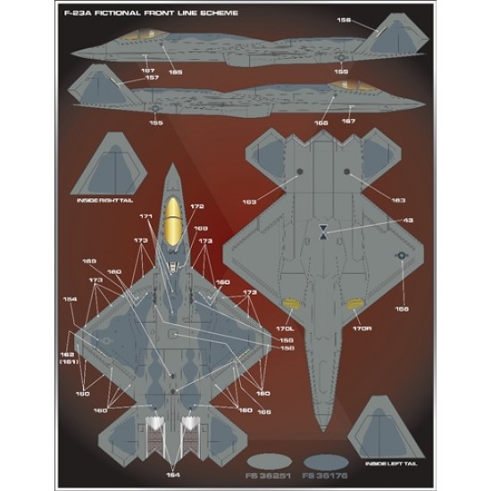 1/48 YF/F-23 Black Widows Decals for 2 Complete Jets 1/48 YF/F-23 Black Widows Decals for 2 Complete Jets