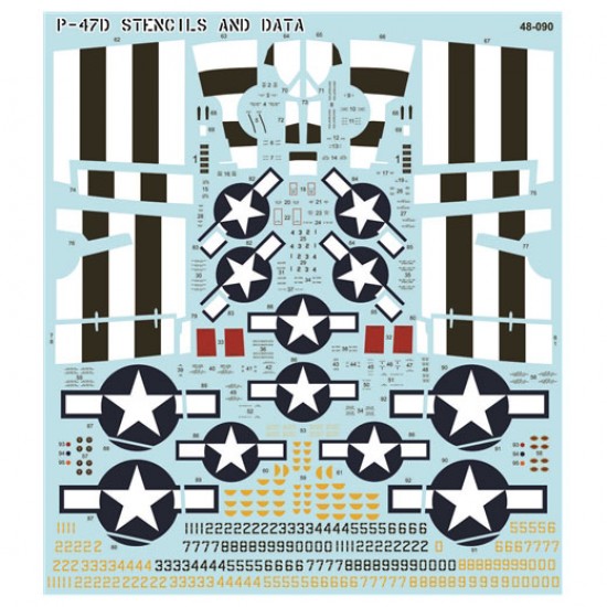 Decals for 1/48 P-47D Stencils and Data (2 complete sets) Decals for 1/48 P-47D Stencils and Data (2 complete sets)