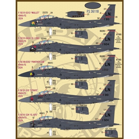 1/48 USAF F-15E Drone Killers 494th Fighter Squadron Decal 1/48 USAF F-15E Drone Killers 494th Fighter Squadron Decal