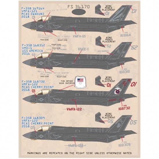 Decals for 1/72 USMC / Italian Navy F-35B Joint Strike Fighters Part III Decals for 1/72 USMC / Italian Navy F-35B Joint Strike Fighters Part III