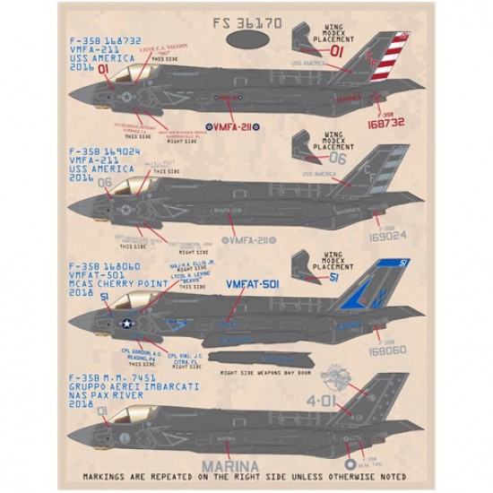 Decals for 1/72 USMC / Italian Navy F-35B Joint Strike Fighters Part III Decals for 1/72 USMC / Italian Navy F-35B Joint Strike Fighters Part III