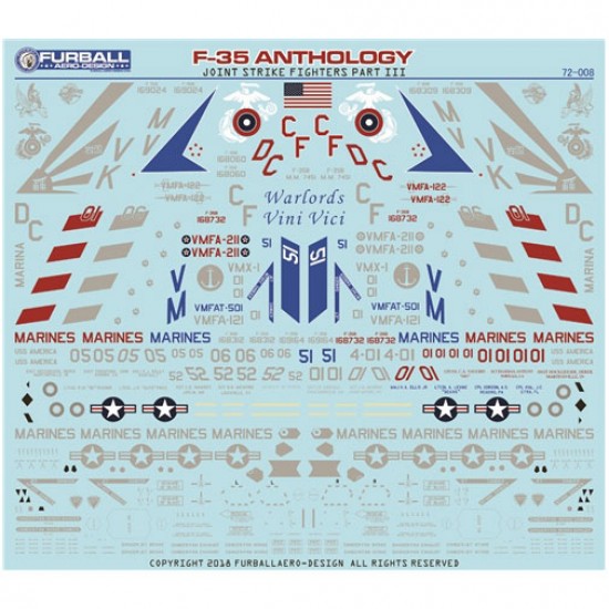 Decals for 1/72 USMC / Italian Navy F-35B Joint Strike Fighters Part III Decals for 1/72 USMC / Italian Navy F-35B Joint Strike Fighters Part III