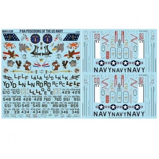 1/72 US Navy P-8 Poseidons Stencil & Data Decal for BPK Models 1/72 US Navy P-8 Poseidons Stencil & Data Decal for BPK Models