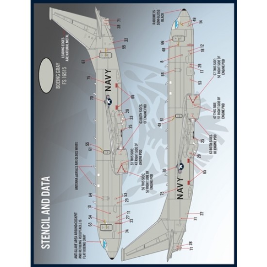 1/72 US Navy P-8 Poseidons Stencil & Data Decal for BPK Models 1/72 US Navy P-8 Poseidons Stencil & Data Decal for BPK Models