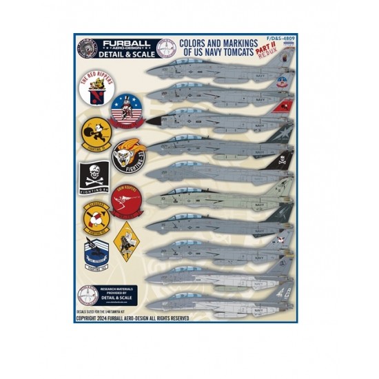 1/48 USN Tomcats Decal P.II - Atlantic Fleet F-14A/B Colours and Markings (REDUX) 1/48 USN Tomcats Decal P.II - Atlantic Fleet F-14A/B Colours and Markings (REDUX)