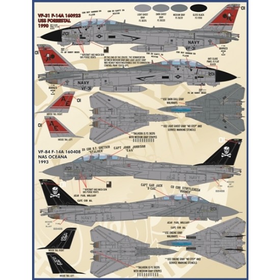 1/48 USN Tomcats Decal P.II - Atlantic Fleet F-14A/B Colours and Markings (REDUX) 1/48 USN Tomcats Decal P.II - Atlantic Fleet F-14A/B Colours and Markings (REDUX)
