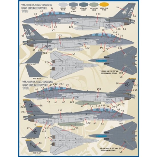 1/48 USN Tomcats Decal P.II - Atlantic Fleet F-14A/B Colours and Markings (REDUX) 1/48 USN Tomcats Decal P.II - Atlantic Fleet F-14A/B Colours and Markings (REDUX)