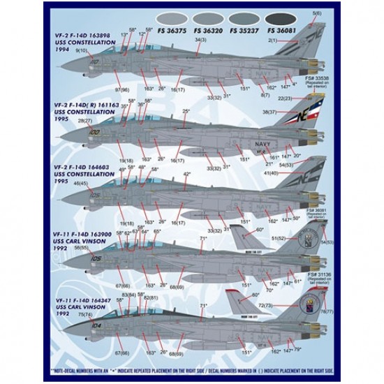 Navy Tomcats #4 Furball Decals 1/48 GRUMMAN F-14 TOMCAT Colors & Markings U.S