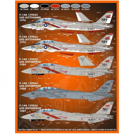 Decals for 1/48 US Navy Grumman F-14 Tomcat Colours & Markings Part 11
