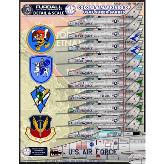 Decals for 1/48 Colours & Markings of USAF F-100s PT I