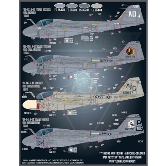 Decals for 1/48 Colours and Markings of A-6 Intruders PT1 Decals for 1/48 Colours and Markings of A-6 Intruders PT1