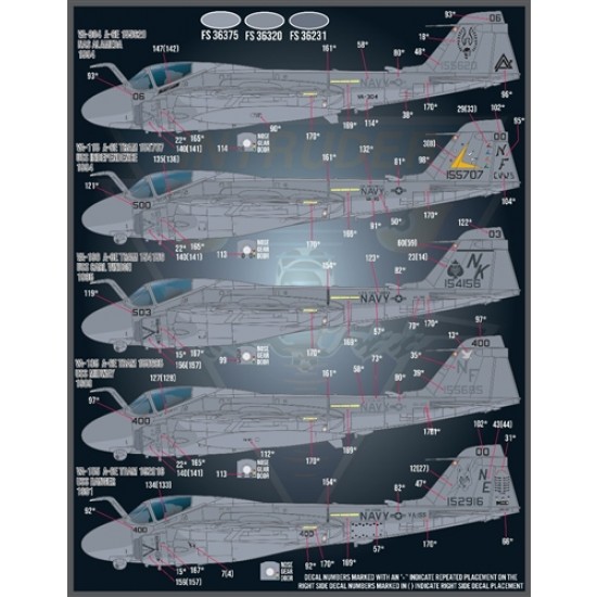 Decals for 1/48 Colours and Markings of A-6 Intruders PT1 Decals for 1/48 Colours and Markings of A-6 Intruders PT1