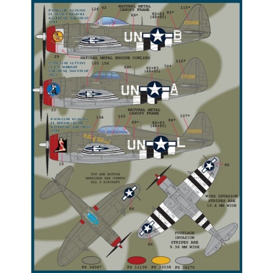 Decals for 1/48 Colours and Markings of P-47s Part 1 Decals for 1/48 Colours and Markings of P-47s Part 1