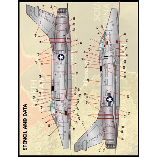 Decals for 1/72 Colours & Markings of USAF F-100s PT I Decals for 1/72 Colours & Markings of USAF F-100s PT I