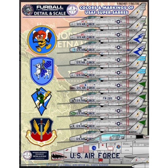 Decals for 1/72 Colours & Markings of USAF F-100s PT I Decals for 1/72 Colours & Markings of USAF F-100s PT I