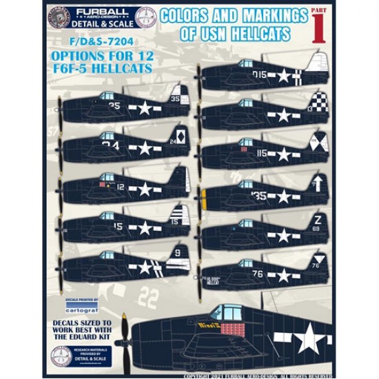 Decals for 1/72 Colours & Markings of F6F-5 HELLCATS PART1 Decals for 1/72 Colours & Markings of F6F-5 HELLCATS PART1