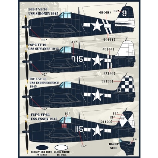 Decals for 1/72 Colours & Markings of F6F-5 HELLCATS PART1 Decals for 1/72 Colours & Markings of F6F-5 HELLCATS PART1