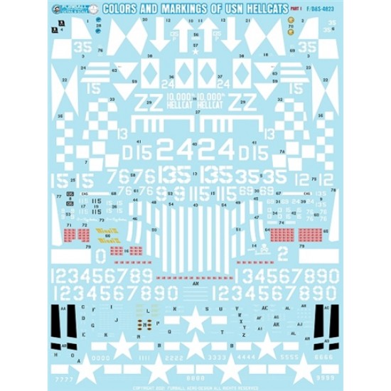 Decals for 1/72 Colours & Markings of F6F-5 HELLCATS PART1 Decals for 1/72 Colours & Markings of F6F-5 HELLCATS PART1