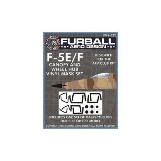 1/48 F-5E/F Canopy and Wheel Hub Masking Set for AFV Club kits