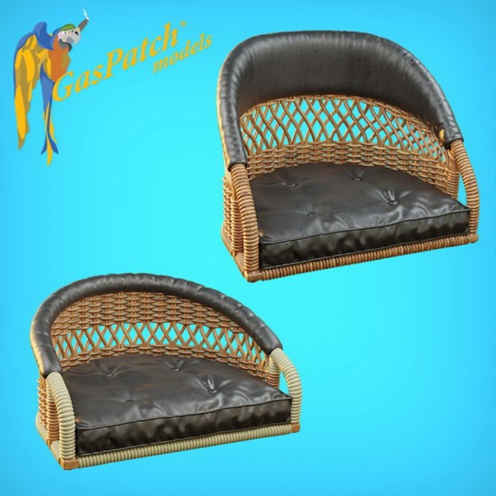 1/16 Wicker Seat Perforated Back - Shorty Small Leather Pad & Tall Big Leather Pad 1/16 Wicker Seat Perforated Back - Shorty Small Leather Pad & Tall Big Leather Pad